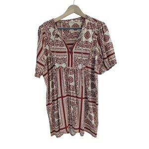 Fat Face Lou Bandana Tunic Top Boho Blouse Women's Size 10 or L